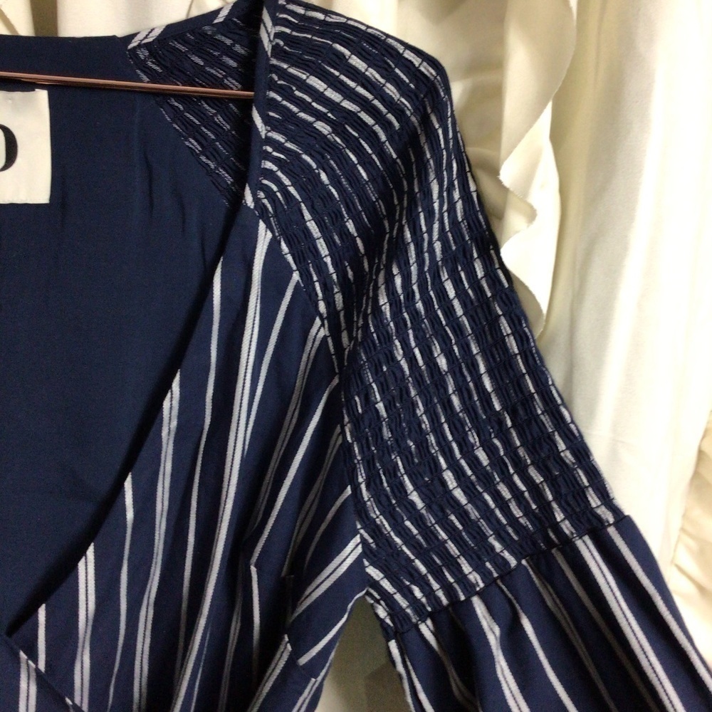 The Jetset Diaries Kensington Striped Wrap Top Navy White Small Preppy - Picture 4 of 8